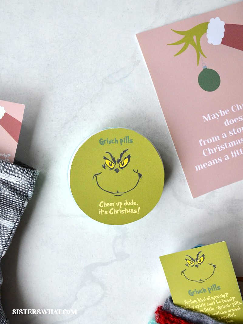 Printable Christmas Tags Grinch Pills Printable Stocking Stuffer Sisters What Printable Christmas Tags Grinch Pills Printable Stocking Stuffer Sisters What