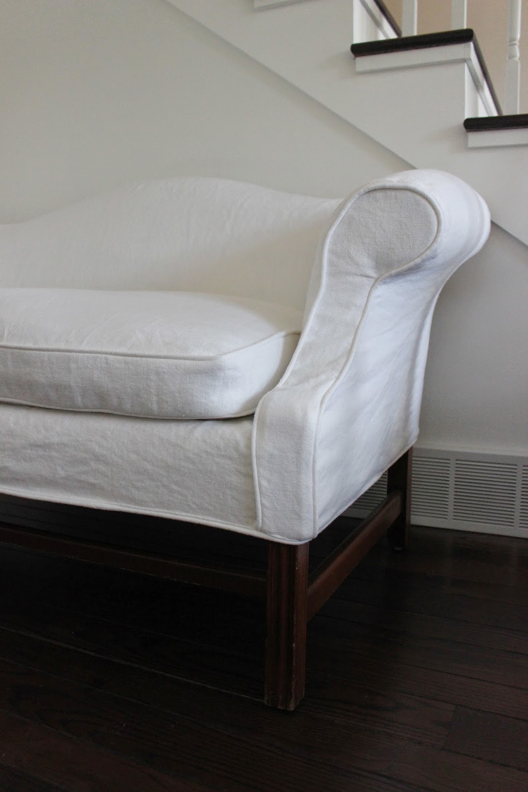 Custom Slipcovers by Shelley Heavyweight White Linen Slipcovers