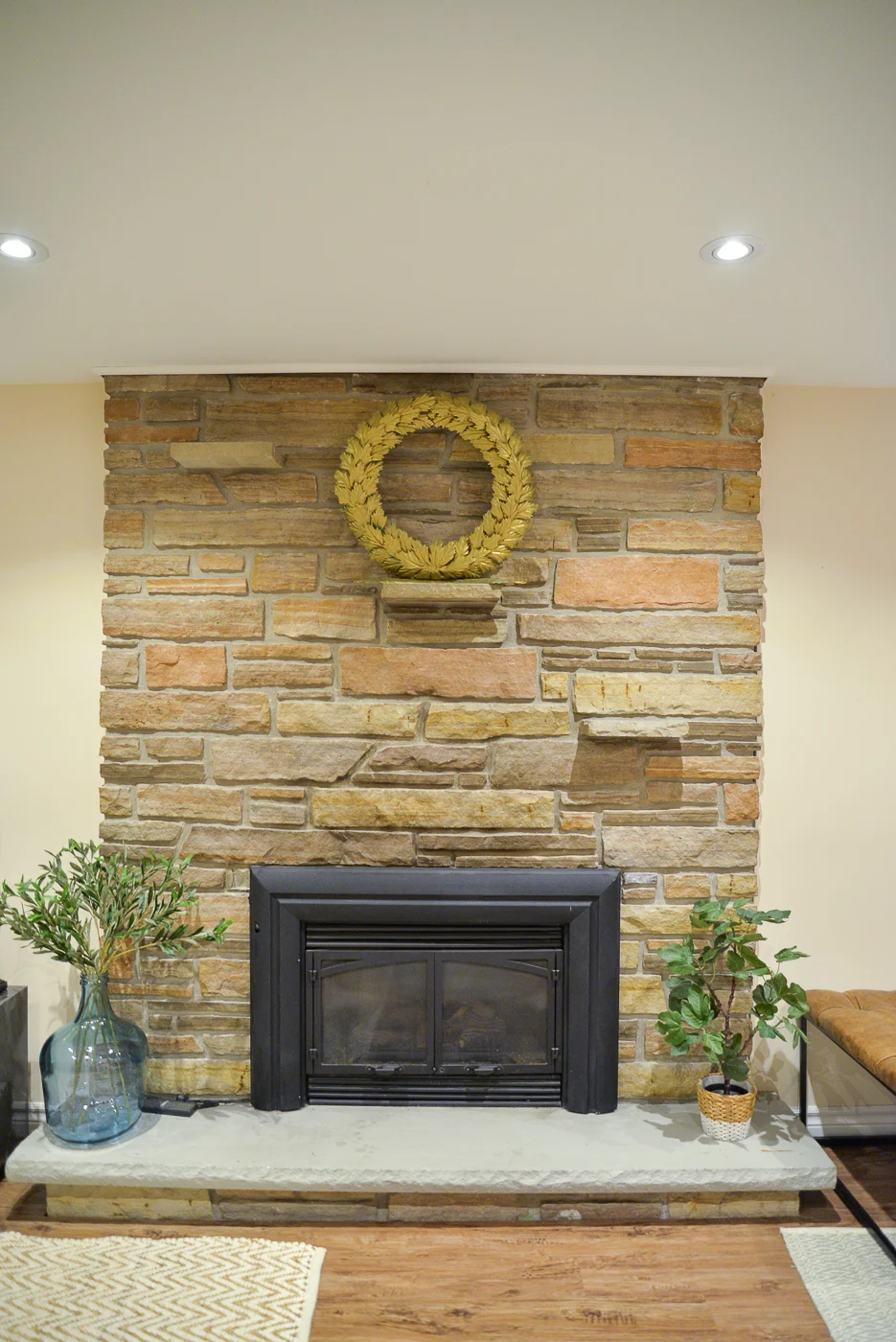 fireplace remodel, stone fireplace makeover, basement remodel, basement layout, basement ideas, one room challenge basement