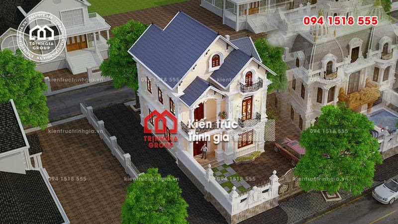 Biệt thự 2 tầng tân cổ điển mái thái lung linh ở Hải Dương - Mã số BT2543 - Ảnh 3
