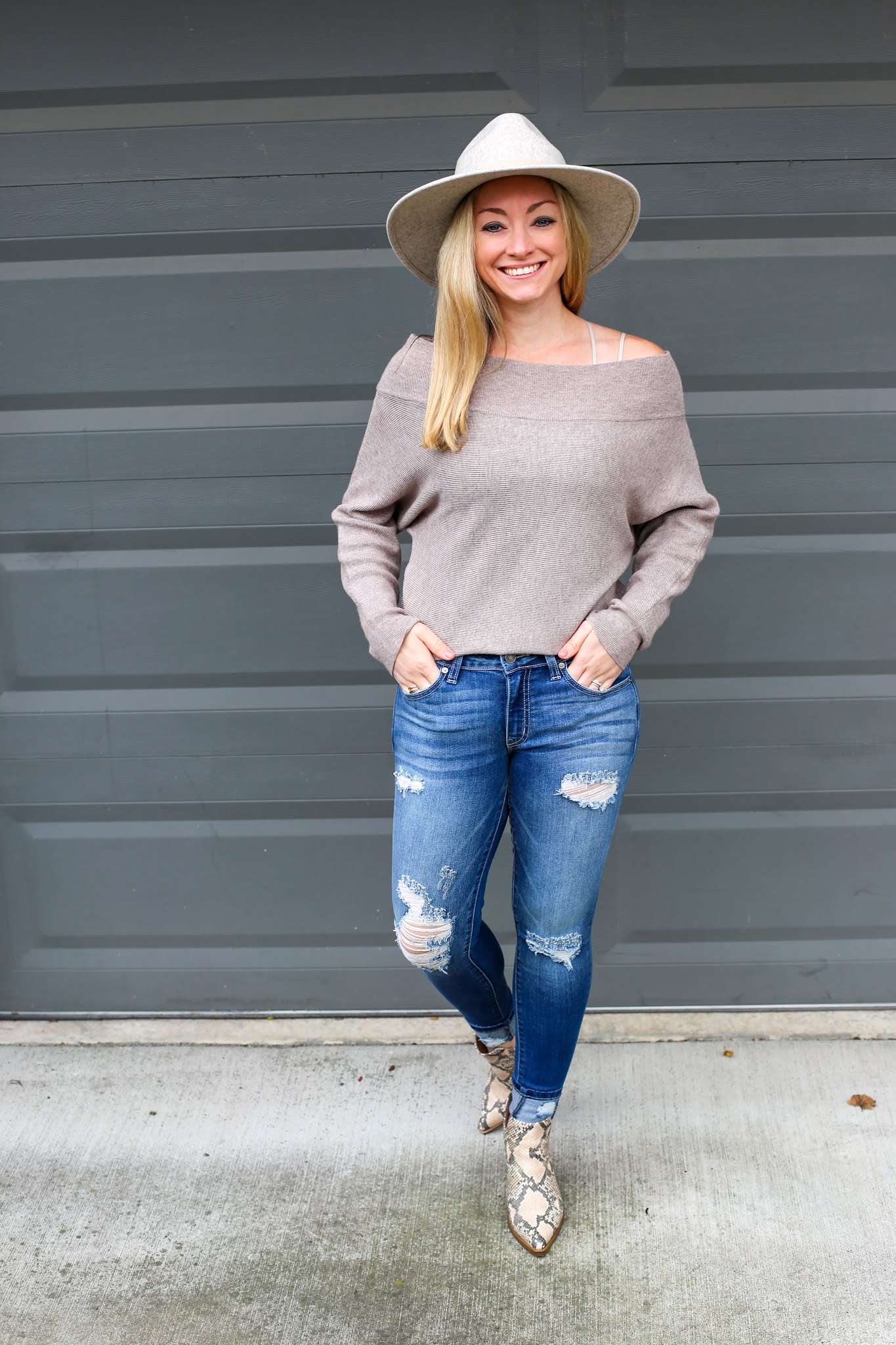 Fall Style: Off-Shoulder Sweater + Bralette