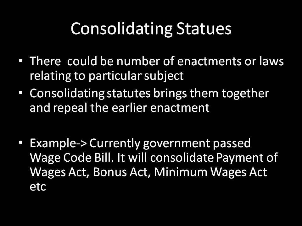 Interpretation of Statutes Types of statues