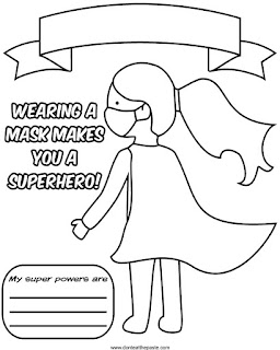 Superheroes wear masks coloring page- part of a series, available in png and jpg #coloringpages #Covid19