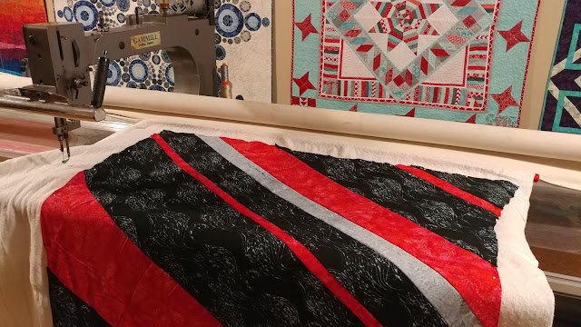 Modern quilt made with rayon fabrics