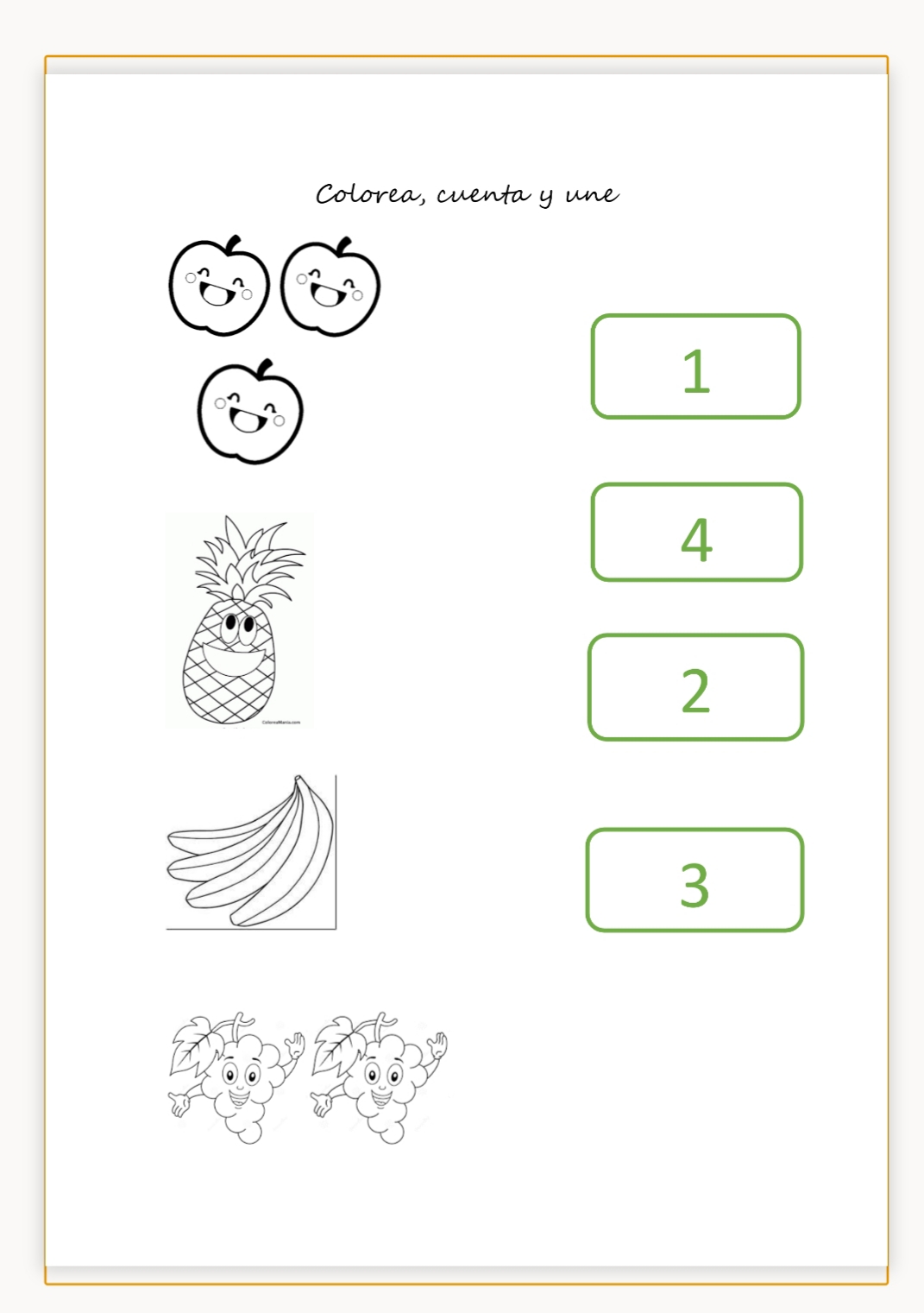 INFANTIL C.P. ALFONSO CAMÍN A CONTAR FRUTAS