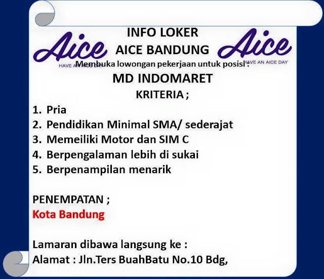 Lowongan Kerja AICE Bandung