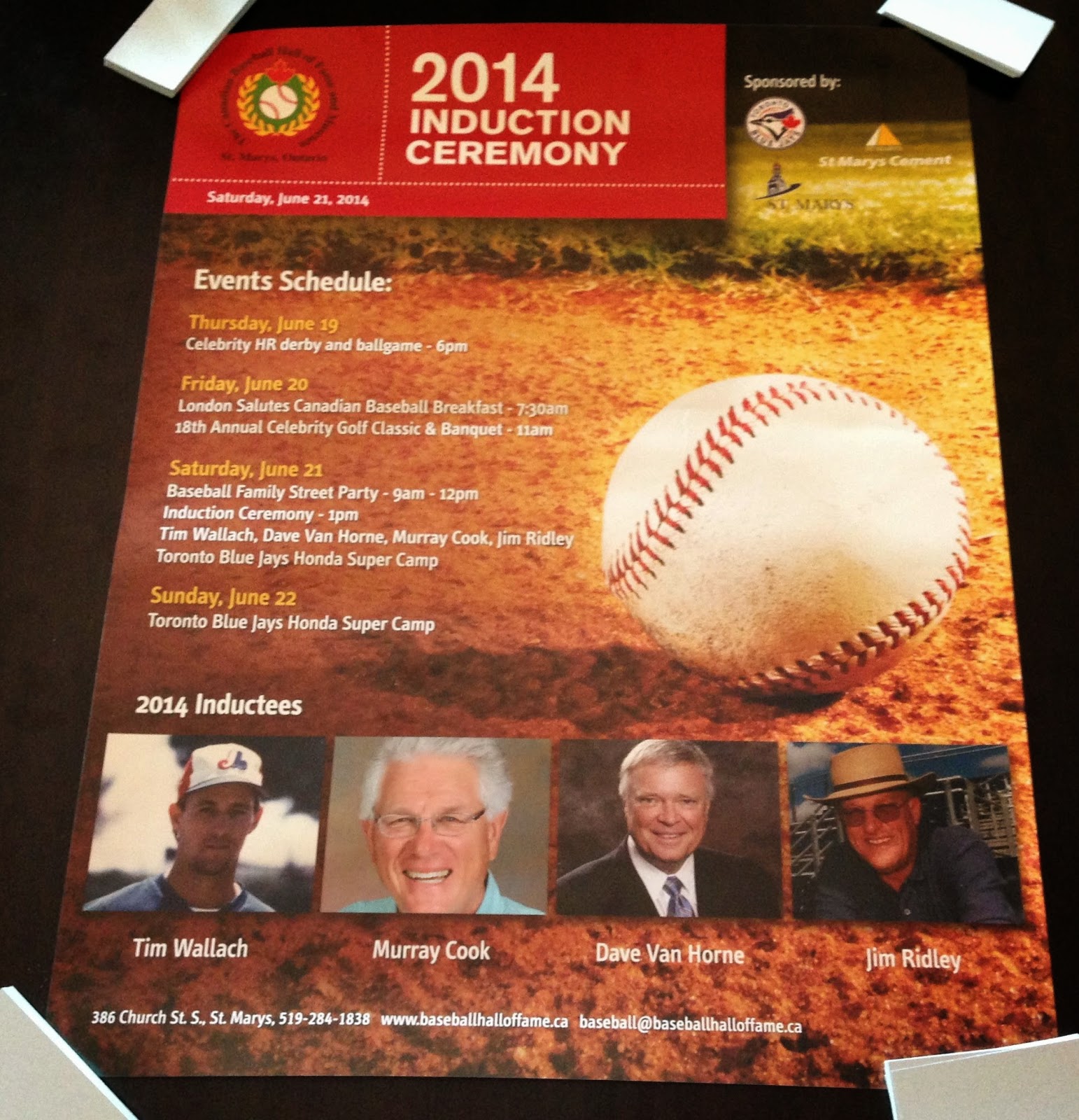 Tim Wallach Induction Poster 2014 Canadian Baseball Hall Of Fame Tim Wallach Induction Poster 2014 Canadian Baseball Hall Of Fame
