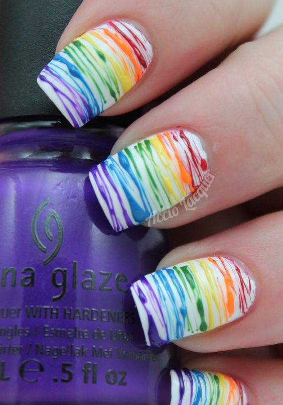 Awesome rainbow nails!