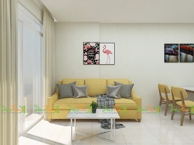 Nội thất phòng khách chung cư 70m2 - 2 phòng ngủ, chung cư Moonlight Residences Nội thất phòng khách chung cư 70m2 - 2 phòng ngủ, chung cư Moonlight Residences