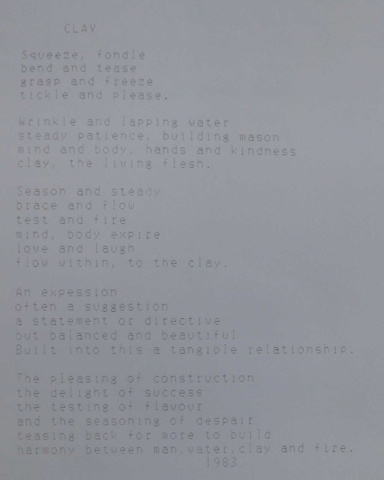 Poem about clay