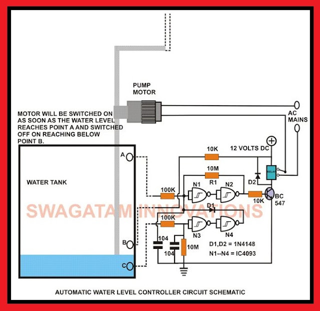 Automatic Water Level Controller Circuit Schematic | Elec Eng World