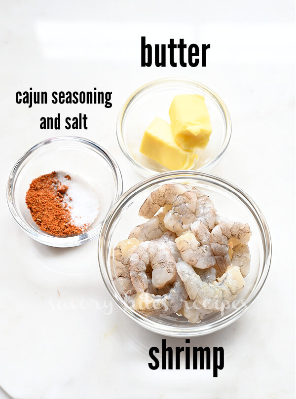 ingredients for Cajun shrimp pasta
