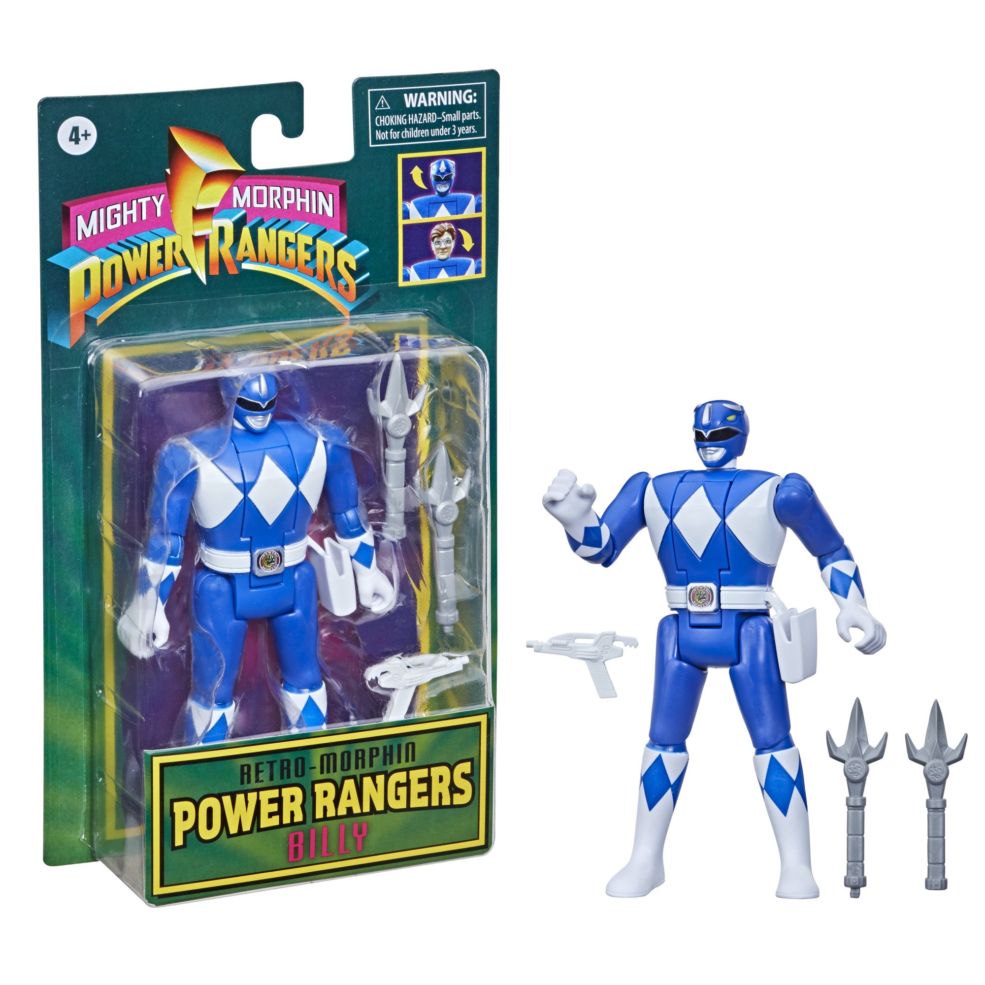 Power Rangers Retro-Morphin Red Ranger, Blue Ranger, Black Ranger ...