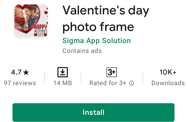 Valentine's day photo frame Application - Download