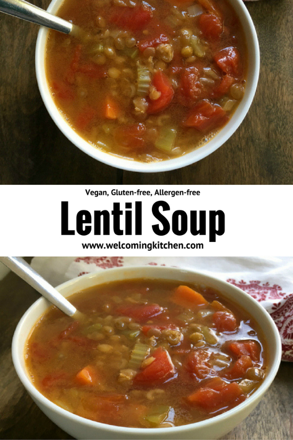 Vegan Lentil Soup - Welcoming Kitchen (Allergen-free and Gluten-free ...