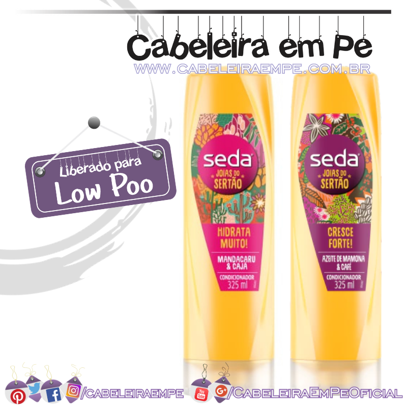 Condicionadores Joias do Sertão Hidrata Muito e Cresce Forte - Seda (Low Poo)