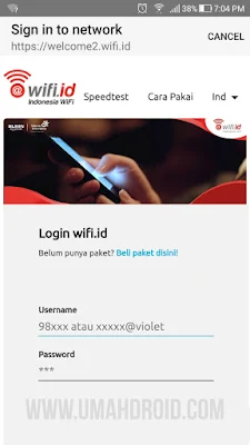 Halaman Login Wifi ID Muncul di HP Android