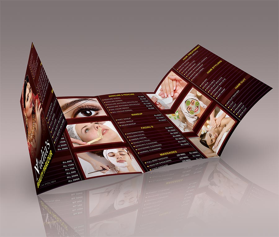 Beauty Parlor & Salon Book Menu Design CorelDraw Cdr File Download