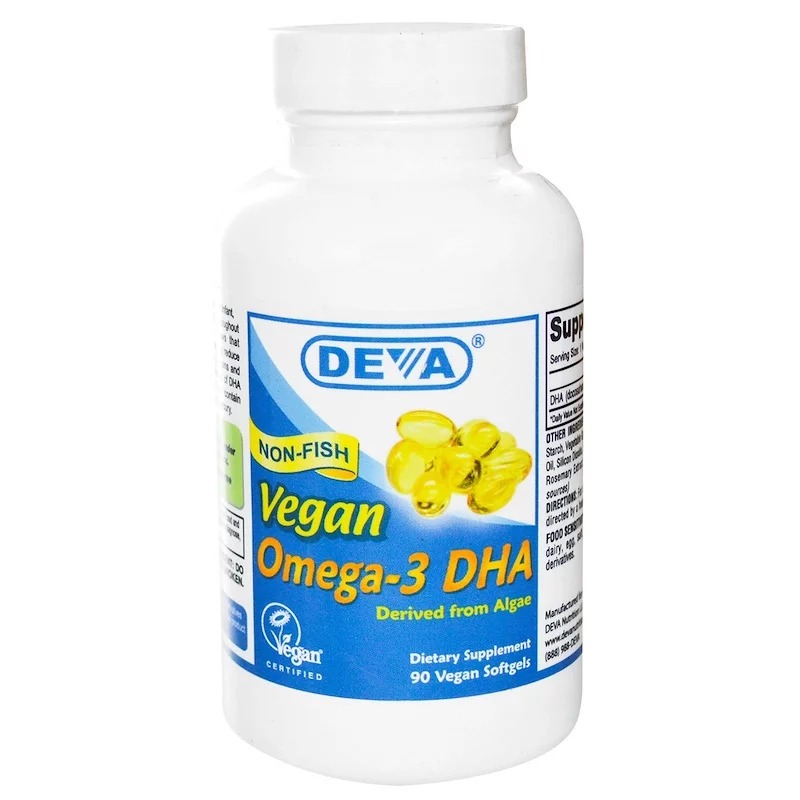 Deva, Омега-3 ДГК, Веганский продукт, 90 веганских гелевых капсул Deva, Омега-3 ДГК, Веганский продукт, 90 веганских гелевых капсул