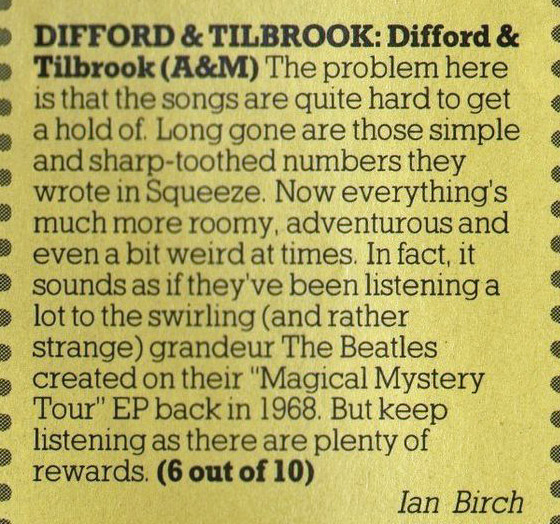 The CD Project Difford & Tilbrook (1984)