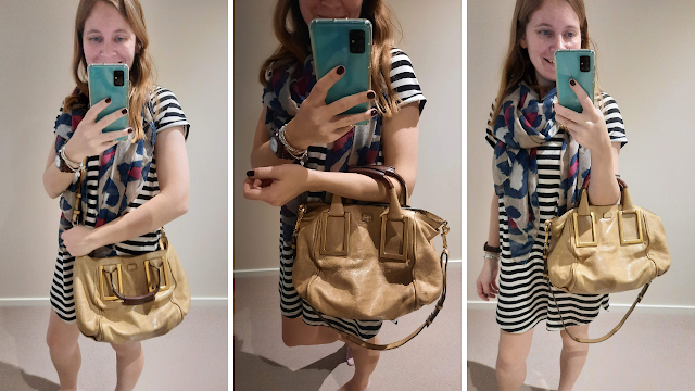 3 ways to wear small Chloe Ethel bag in light khaki | awayfromblue