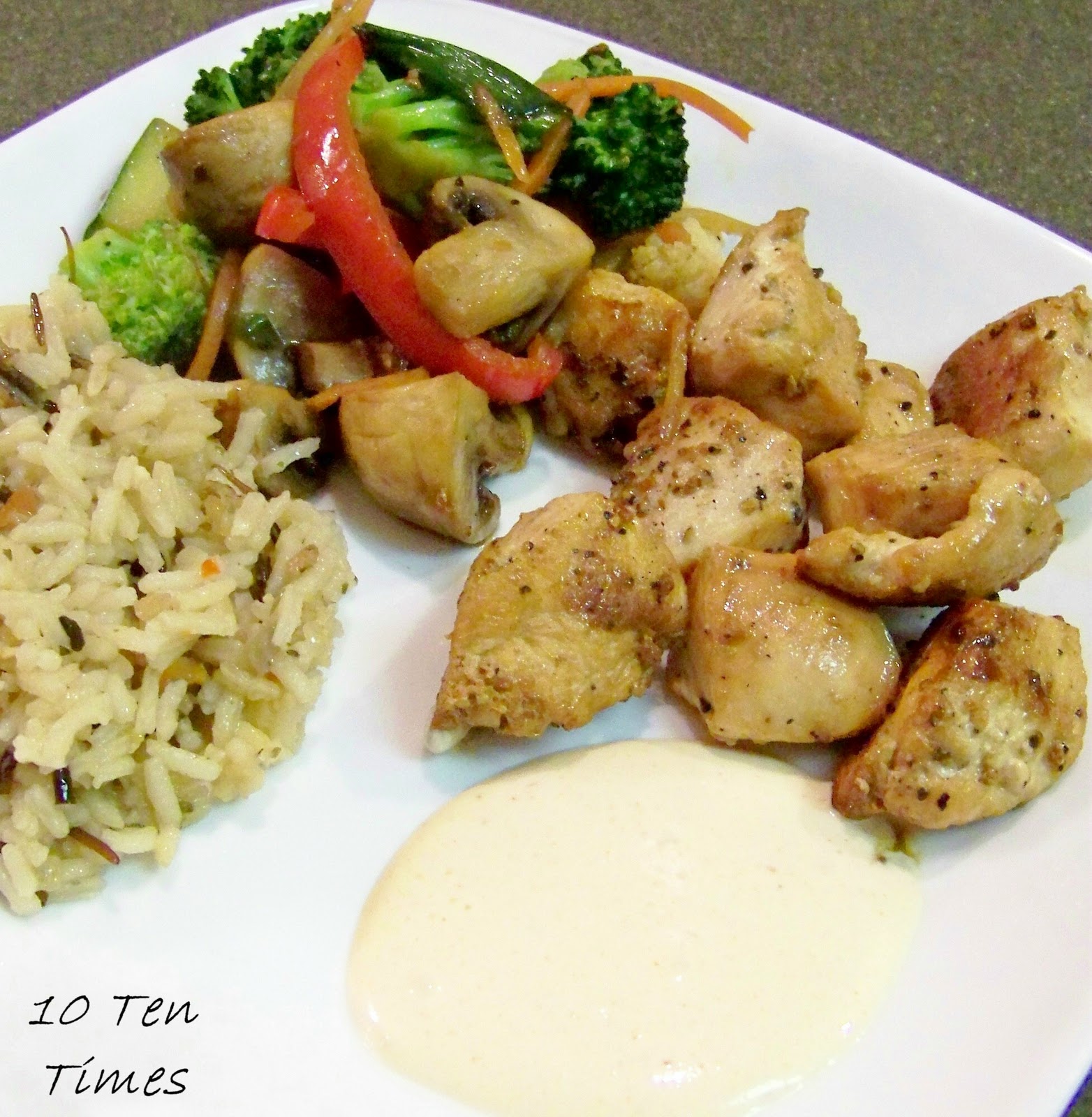 10 Ten Times Japanese Steakhouse Chicken and Veggies with White Sauce