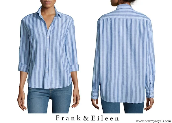 Meghan Markle wore Frank & Eileen Eileen Long Sleeve Striped Chambray Blouse