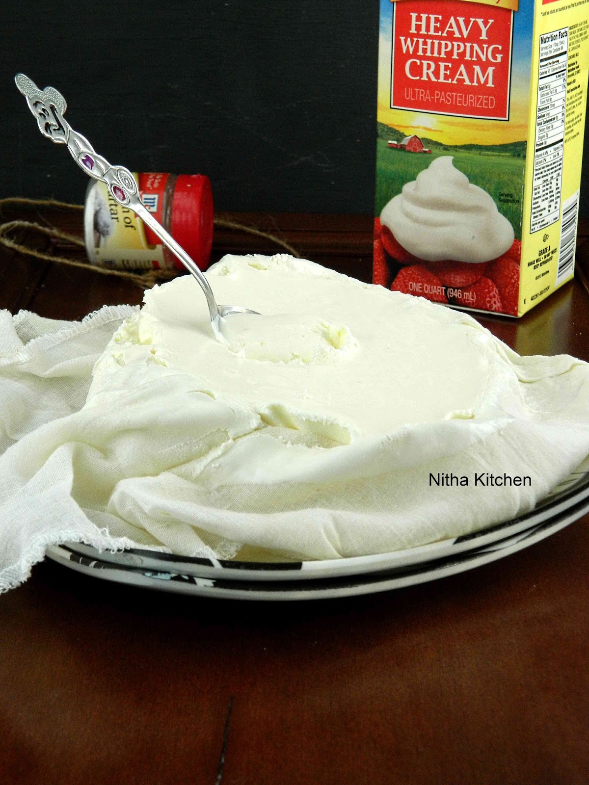 Homemade Mascarpone Cheese Using Ultra Pasteurized Heavy Cream Nitha