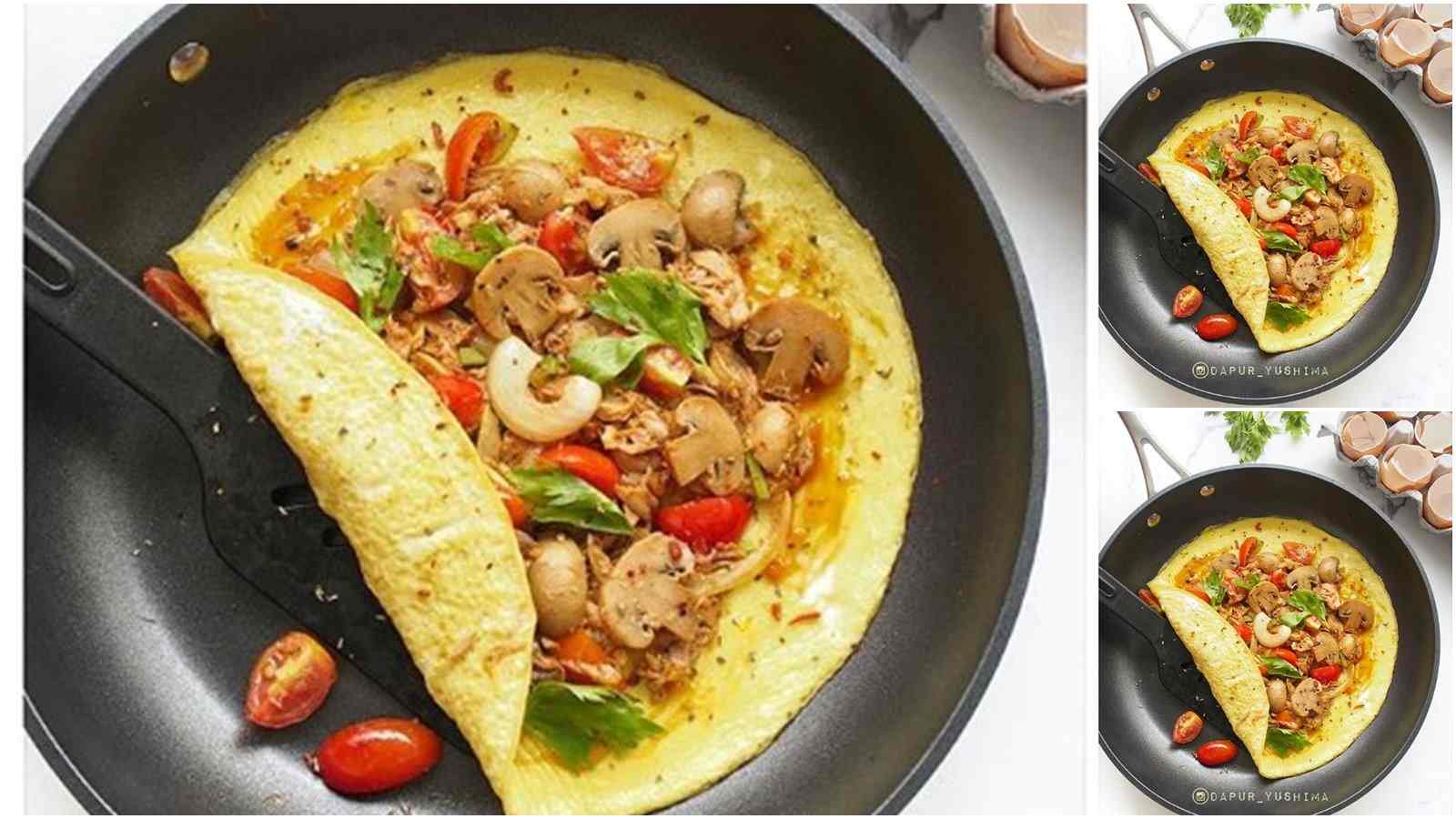 Resep Omelette Tuna Jamur Sedap