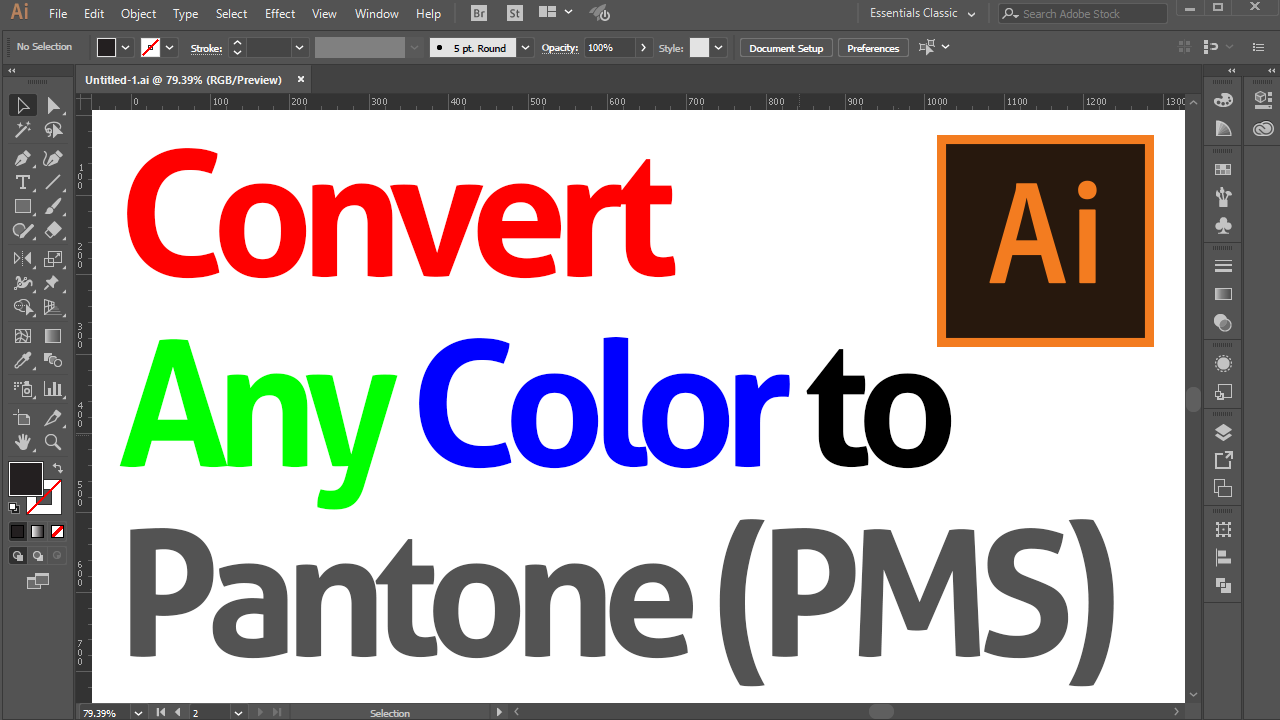 Convert Any Color to PANTONE (PMS) in Adobe Illustrator Trick