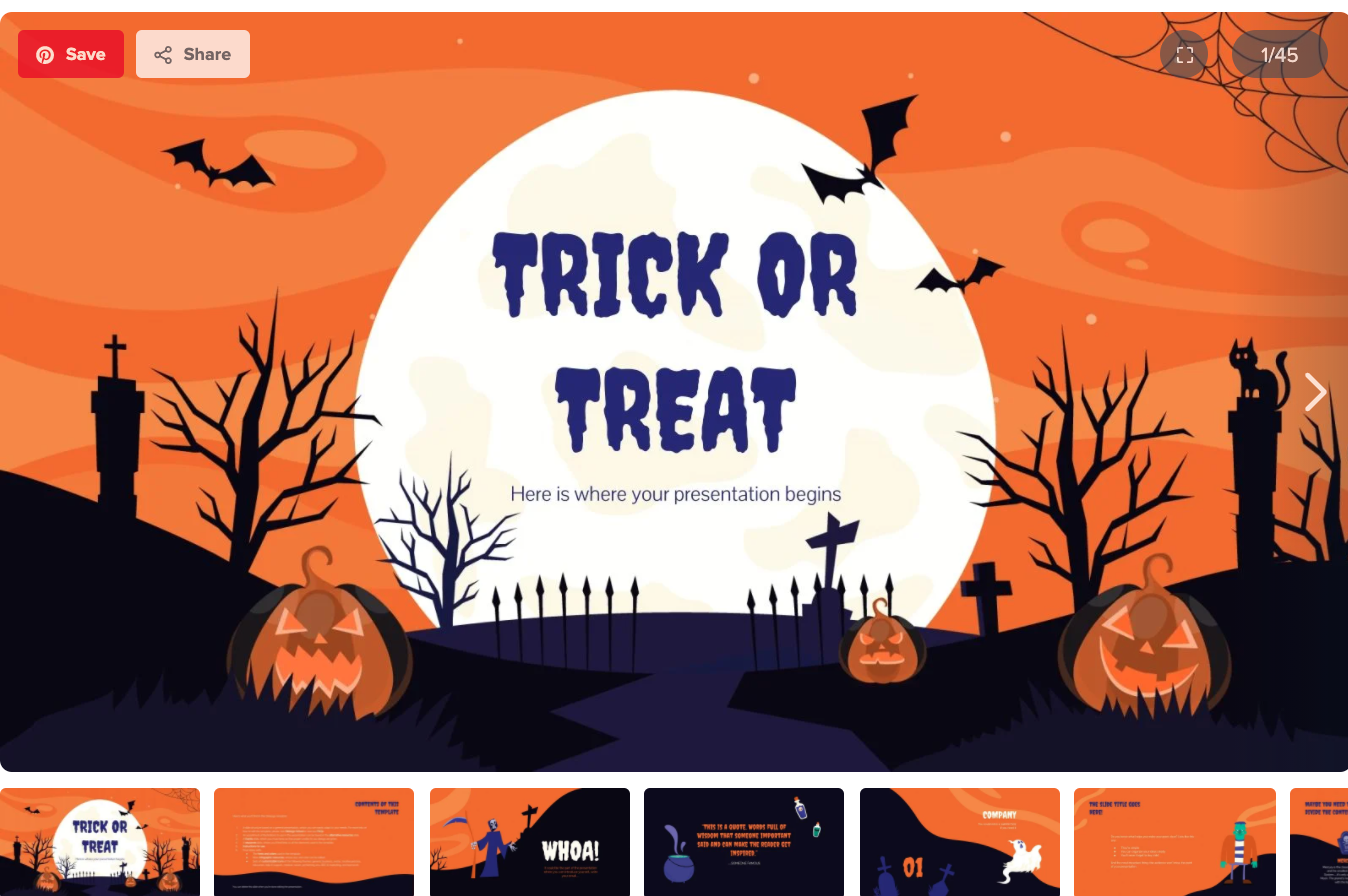 Halloween-themed Presentation templates to Use with Students in Class