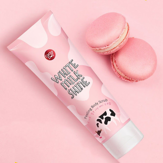 tay te bao chet body Cathy Doll White Milk Shine Peeling Body Scrub 320ml