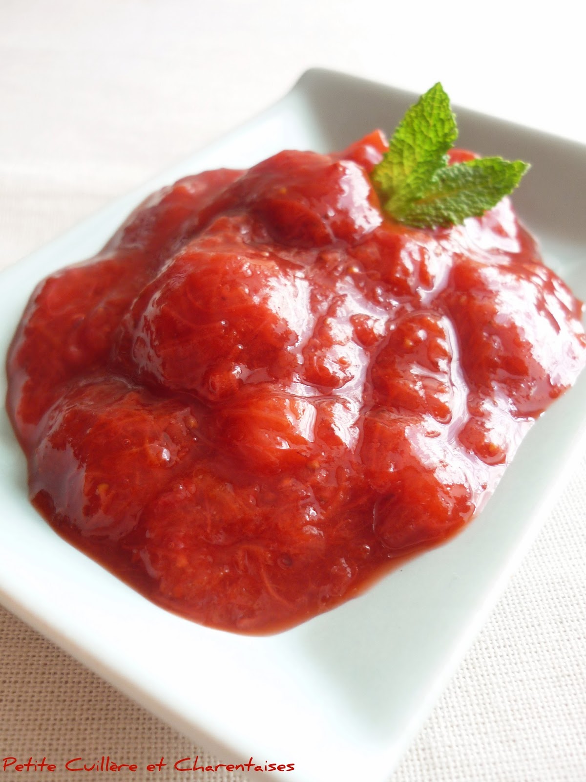 Petite Cuillère et Charentaises Compote Fraise Rhubarbe