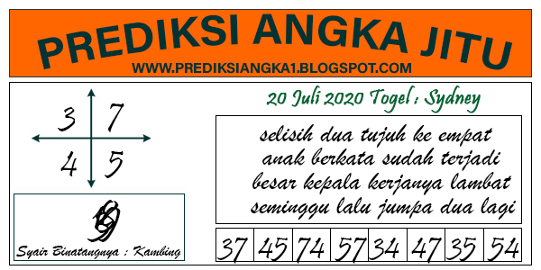 Prediksi Togel Akurat Sydney Senin 20 Juli 2020 - PREDIKSI ANGKA