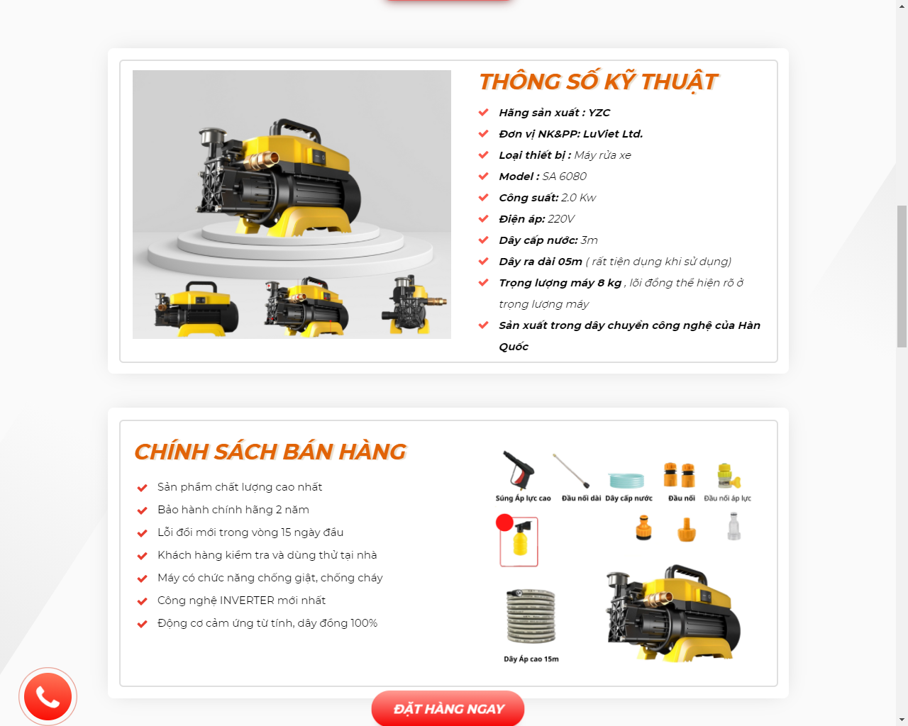 Mẫu Landing Page Máy Rửa Xe Cao Cấp LuViet|Cho Thuê Ladipage Giá Rẻ