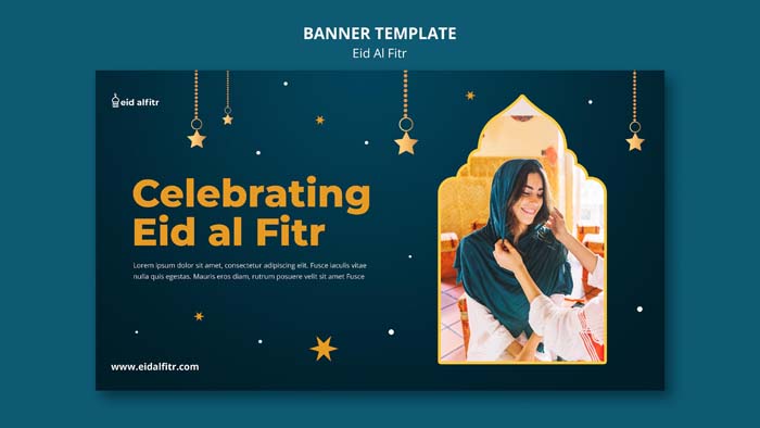 Eid Al Fitr Banner Template With Photo