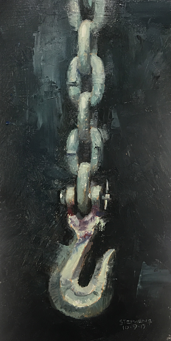 Daily Painting: Chain Study in Blue 5x10