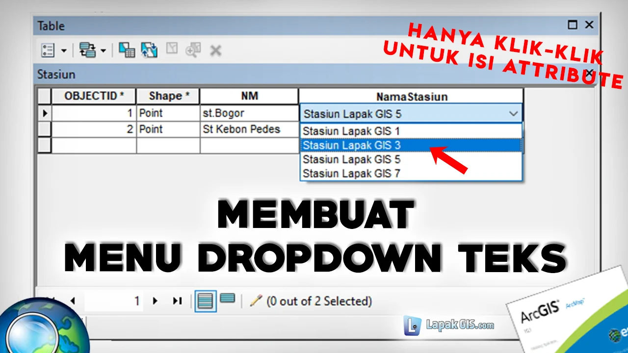 Membuat Menu Teks Dropdown pada Attribut Tabel ArcGIS