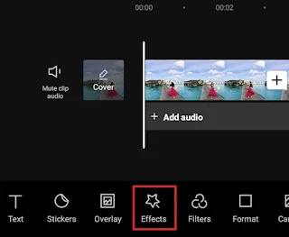 open the effects menu open the effects menu