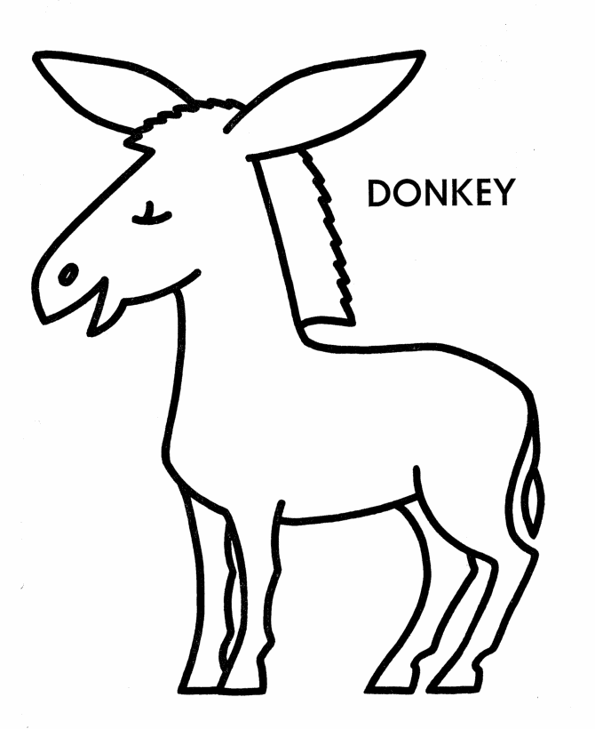 Picture Of A Donkey To Color 19 Farm Animal Printable Donkey Coloring Sheet
