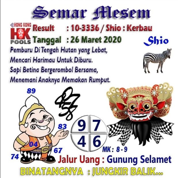 Prediksi Syair HK 26 Maret 2020 Keluaran HK Hari Ini