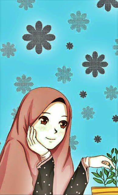 Animasi kartun muslimah cantik berhijab