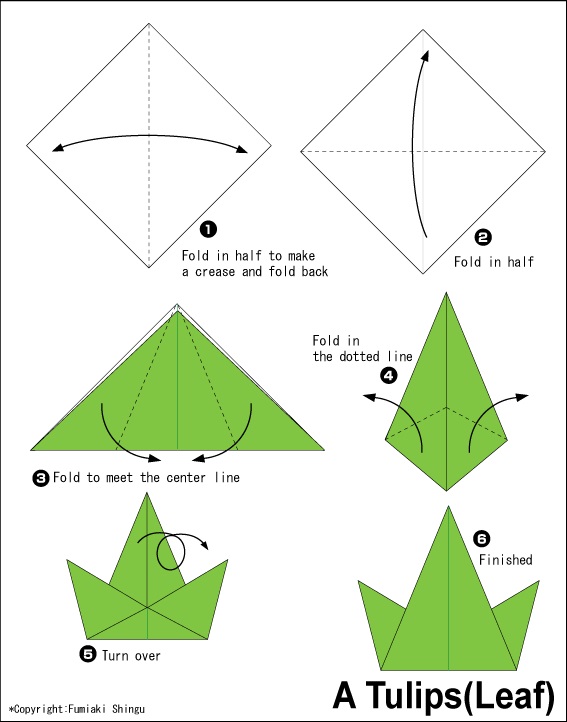 ටියුලිප්ස්  මලක් හදමු (Origami Tulips) - Your Choice Way