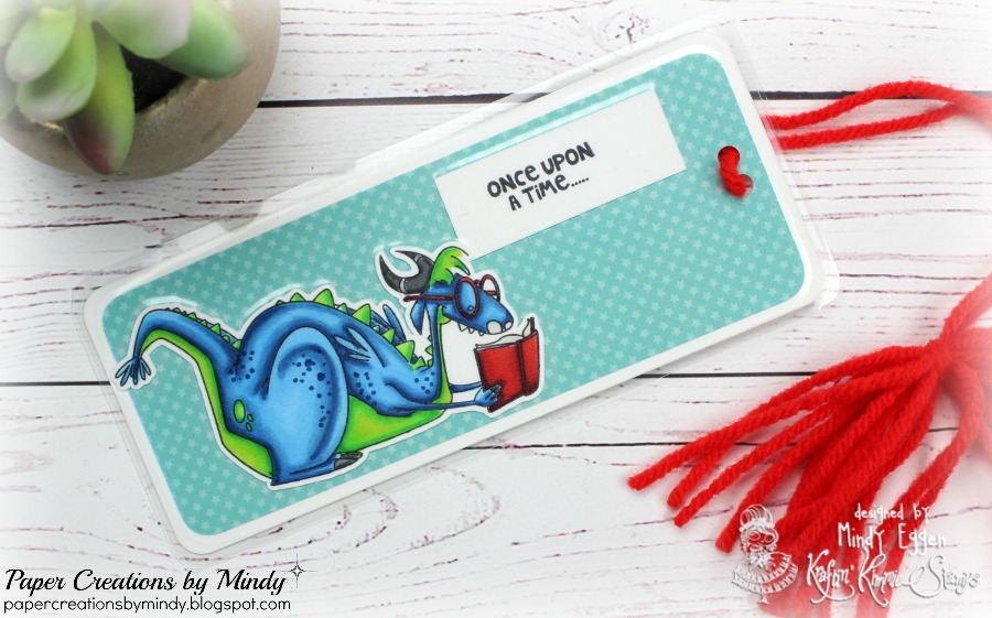 Book Dragon Bookmark Kraftin Kimmie Stamps Mindy Eggen Design