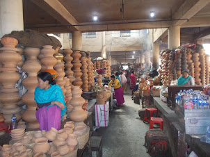 Pottery section in Ima Keithel market in Imphal