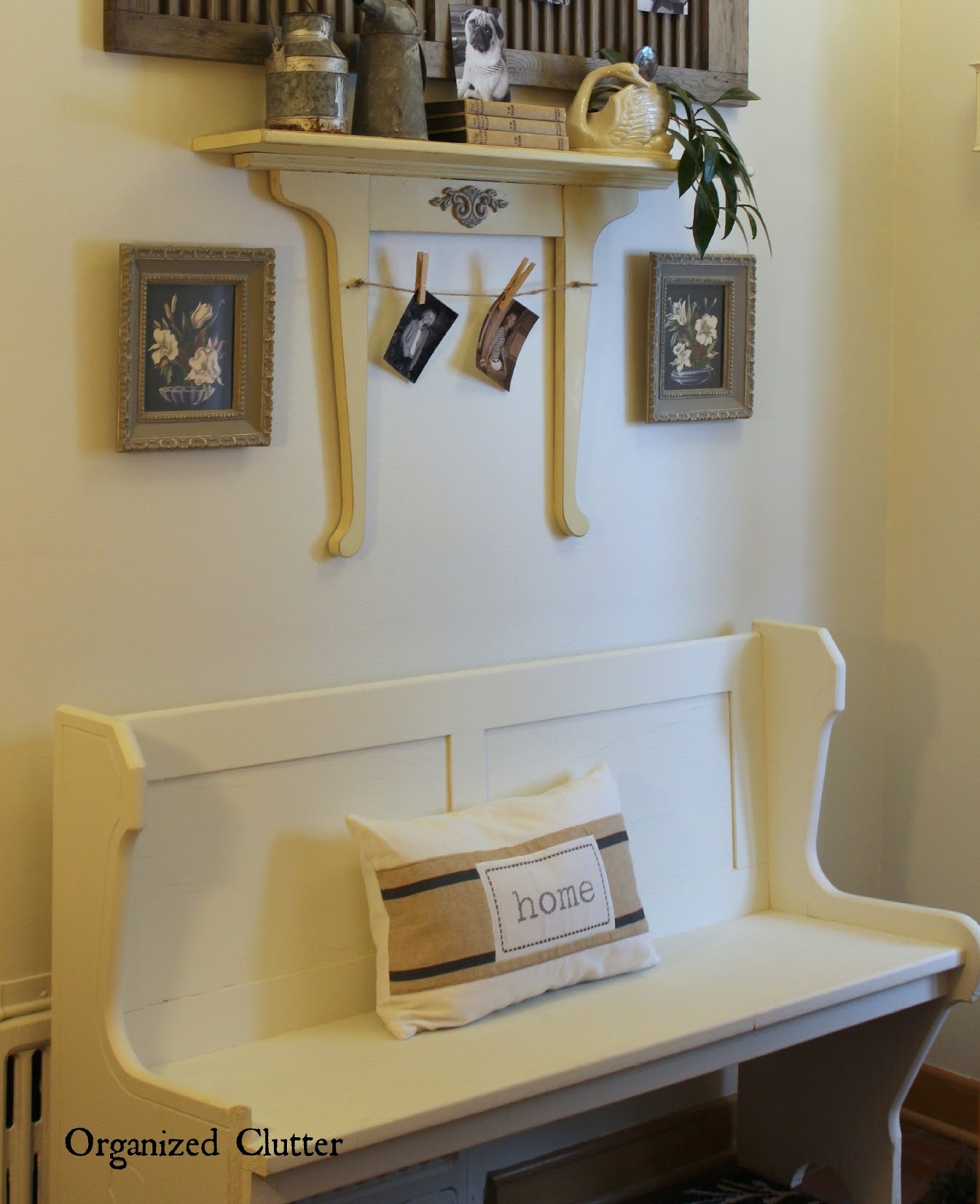 Neutral Rustic Decor in the Foyer - Organized Clutter