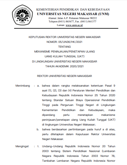 Keputusan Rektor Unm Terkait Ukt Lpm Psikogenesis