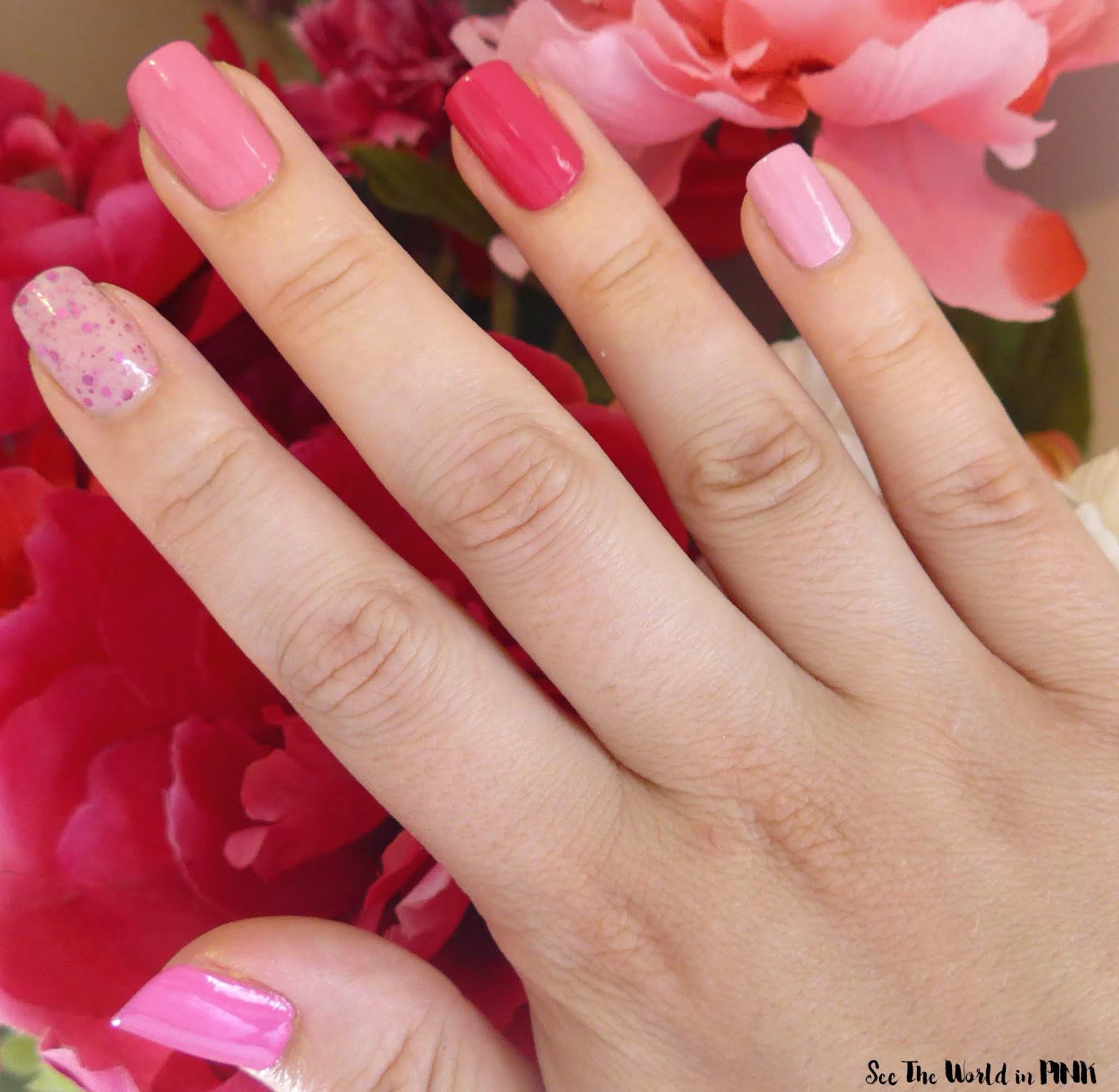Manicure Monday - Multicolour Pink Nails! 