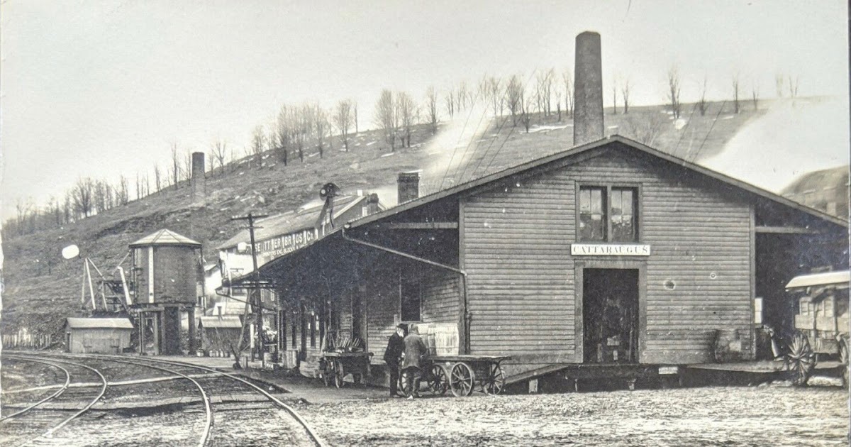Vintage Railroad Pictures Erie Station, Cattaraugus, New York