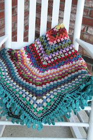 Rosebud Quilting: Crochet-Giant Granny Square Afghan finished!